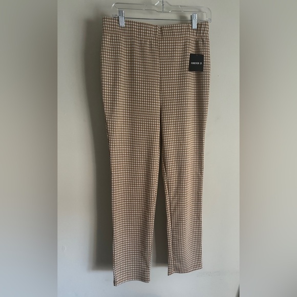 F21 Women’s Gingham Print Leggings size Large - Picture 2 of 8